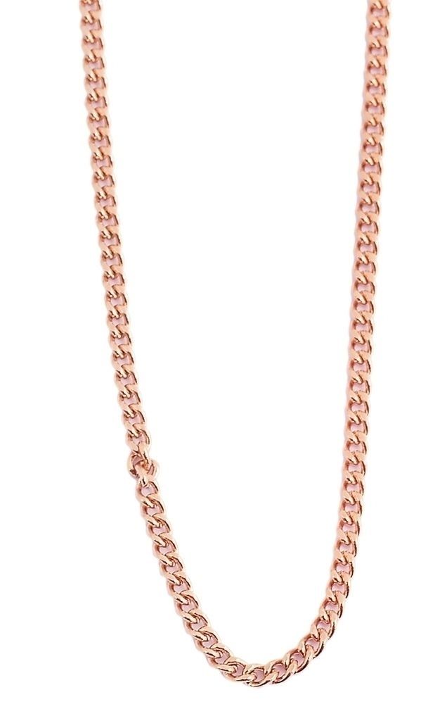 Akzent Edelstahl Unisex Panzerkette, roségoldfarben, 60 cm