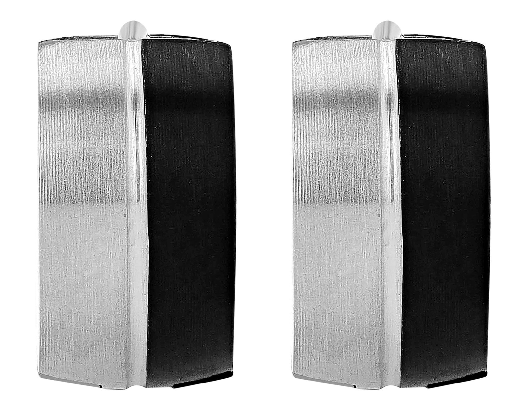 "Fabelle" Edelstahl Klapp-Creolen Ø 9 mm, matt, bicolor (schwarz/silberfarben)