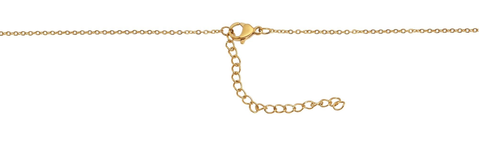 Akzent Ankerkette aus Edelstahl, Ankeranhänger, 43+5 cm, goldfarben/rosa