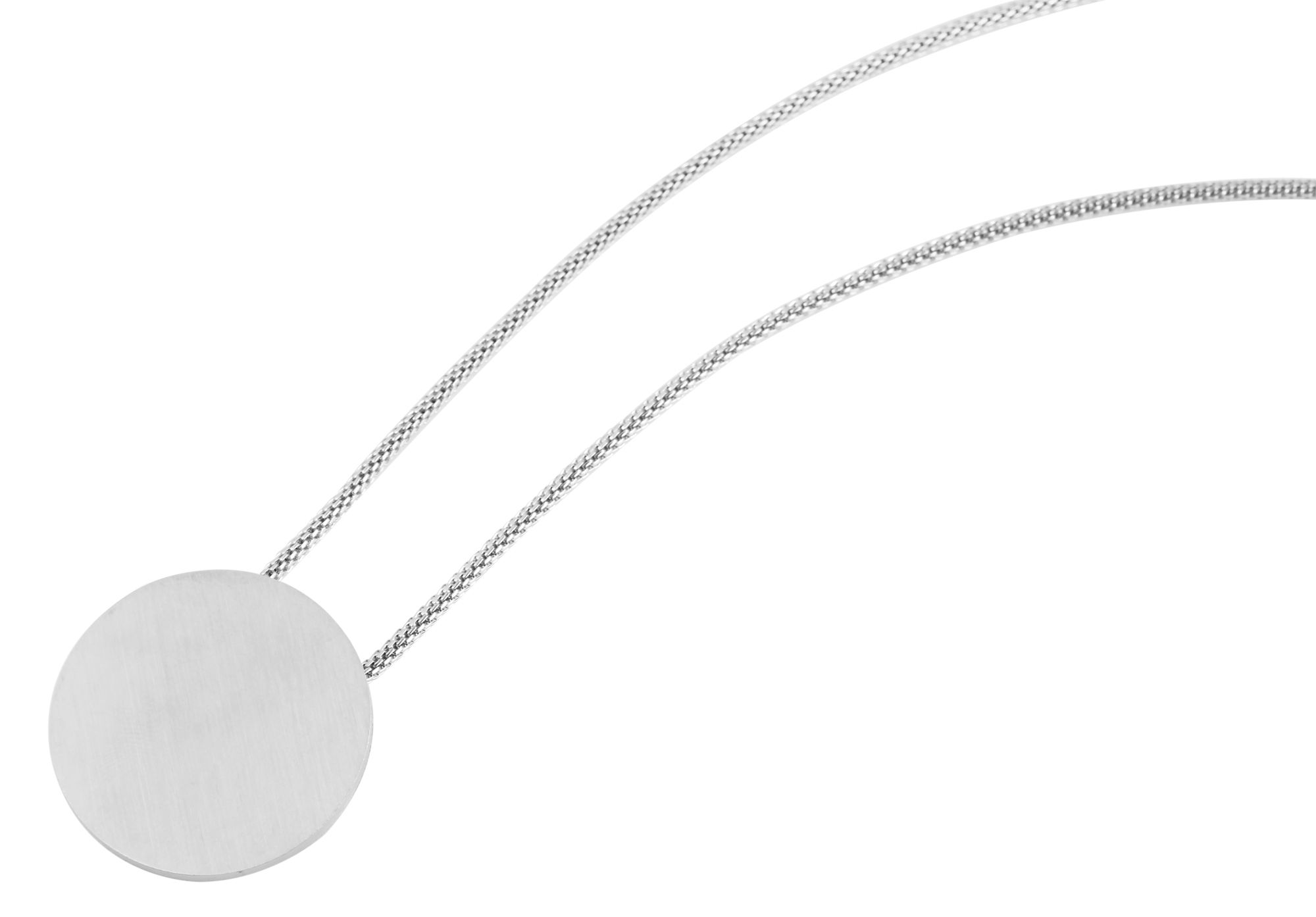 Akzent Schmuckset, gravurfähig, Kette mit Anhänger und Ohrringe, 50+3 cm, silberfarbig