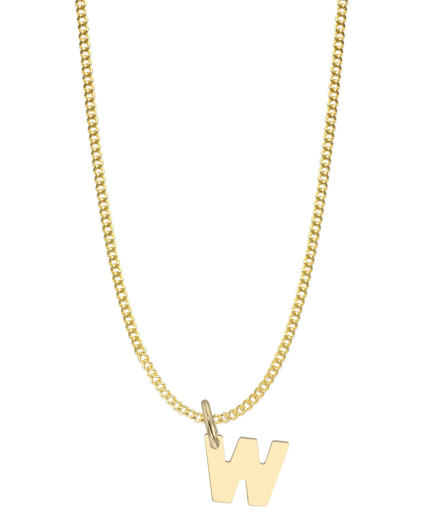 375/- Gold Anhänger "Golden Initials - W" ohne Kette, Buchstaben, Initialien, 9 Karat, Gelbgold