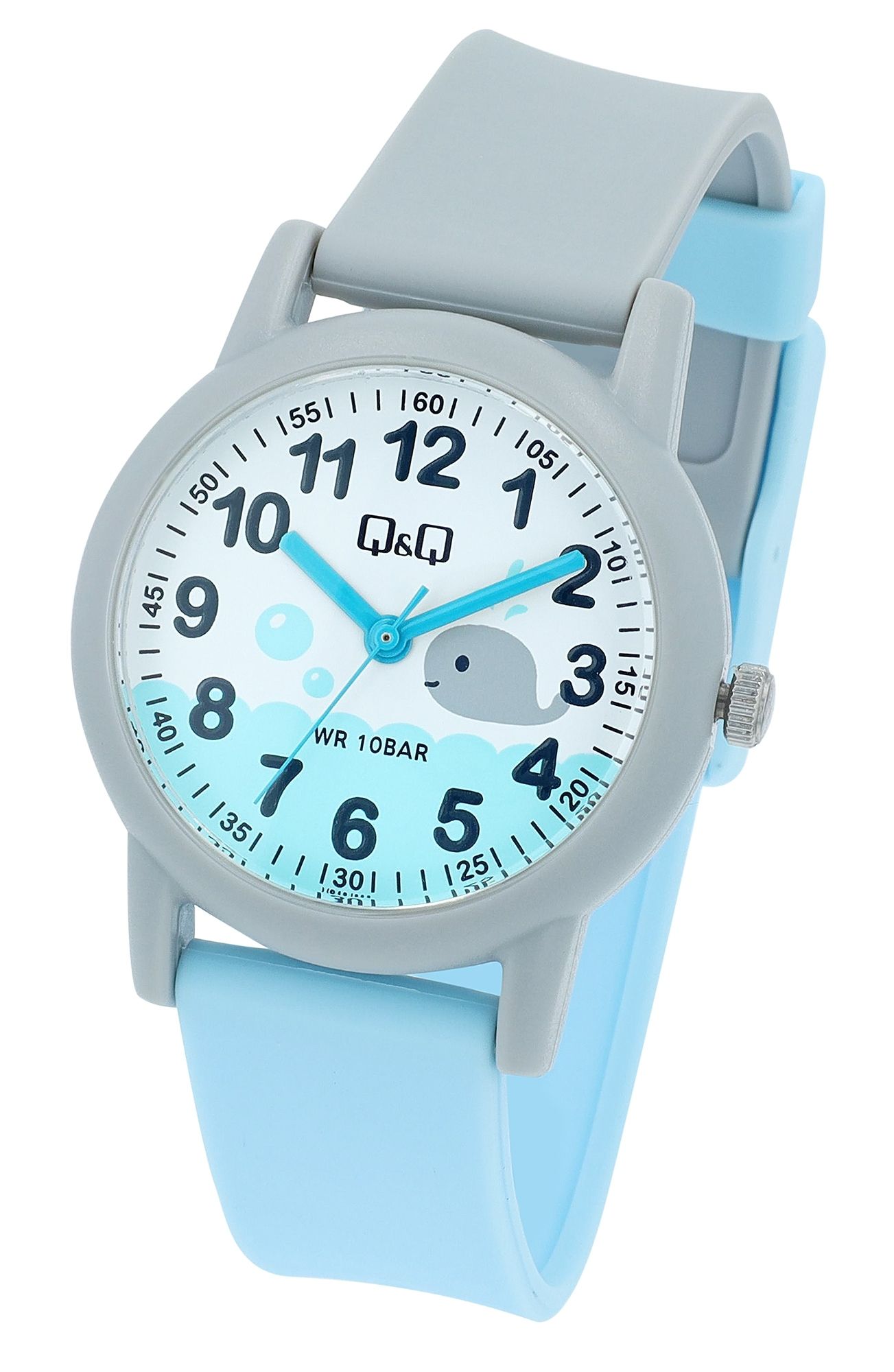 Q&Q Kinderuhr mit Resinarmband, "Wal", 10 ATM