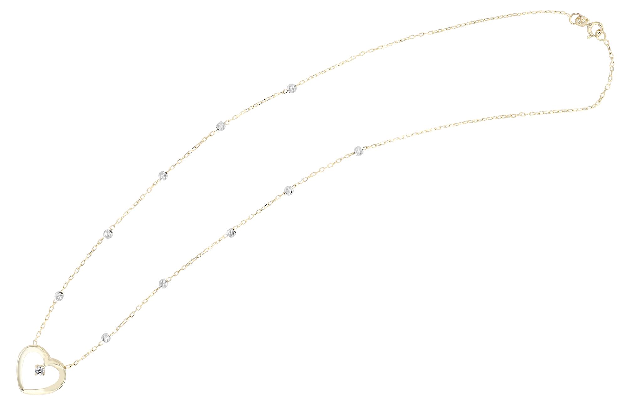 333/- Gold "Louisa" Kette mit Herzanhänger, 8Karat, Gelbgold