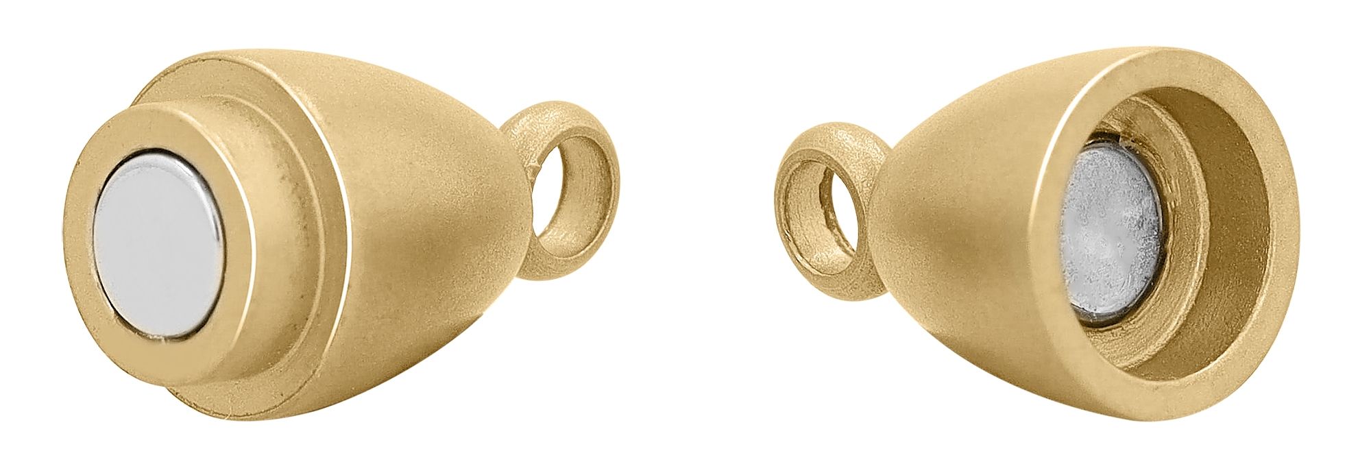 Magnetschließe oval, Edelstahl goldfarben mattiert,  6 mm