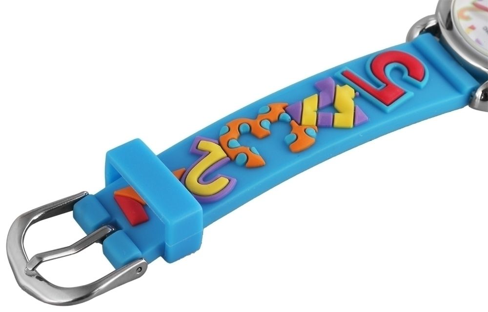 Excellanc Kinderarmbanduhr, Silikonarmband, silberfarben/blau