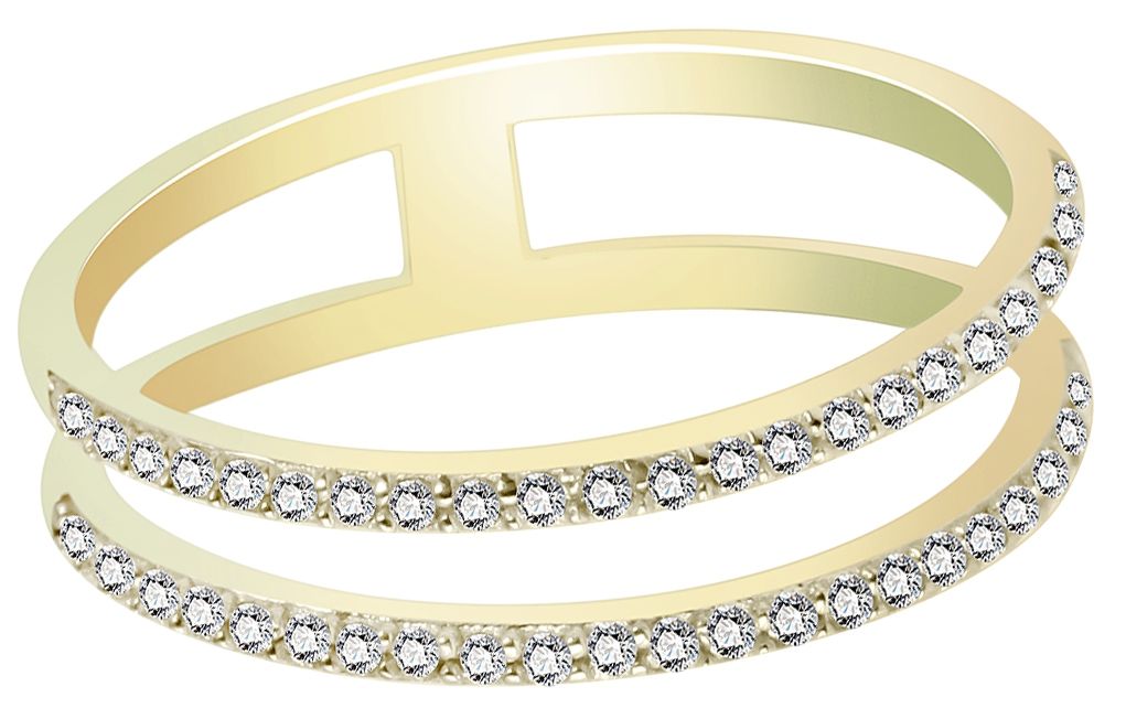 333/- Gold Ring "Marou" mit Zirkoniabesatz, Gelbgold, 8 Karat, Gr. 52