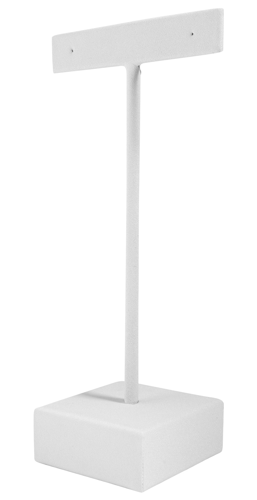 Aufsteller für Ohrringe/ Ohrhänger/ Creolen (Dekoserie Soft), PU-bezogen, 12,5 cm, weiß