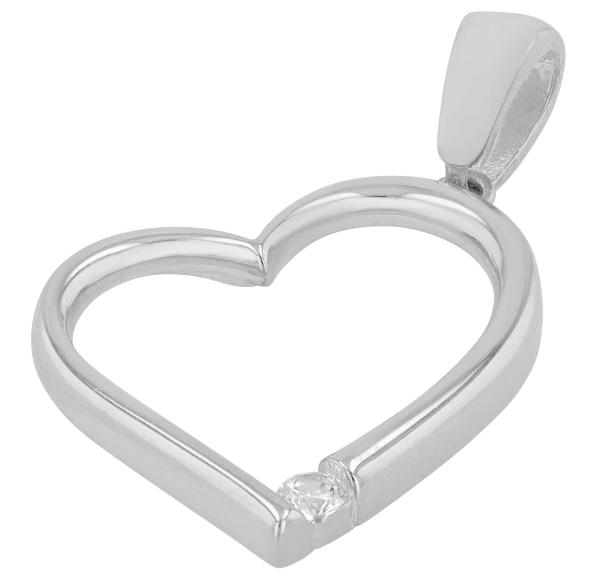 "Dania" 925/- Echt Silber Anhänger, Herz, silberfarben rhodiniert
