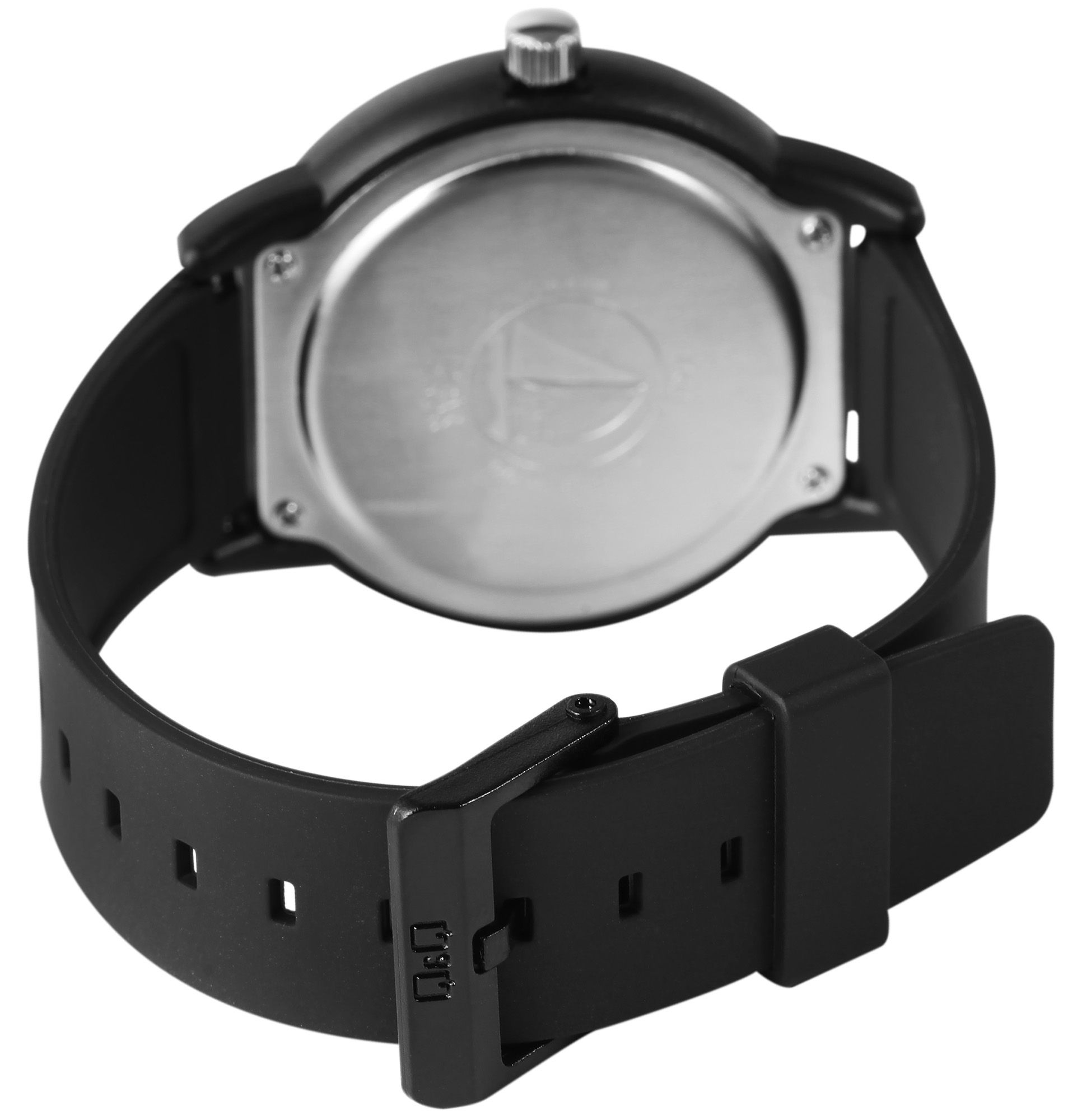 Q&Q Herrenuhr mit Silikonarmband, Ø 42 mm, schwarz/rot