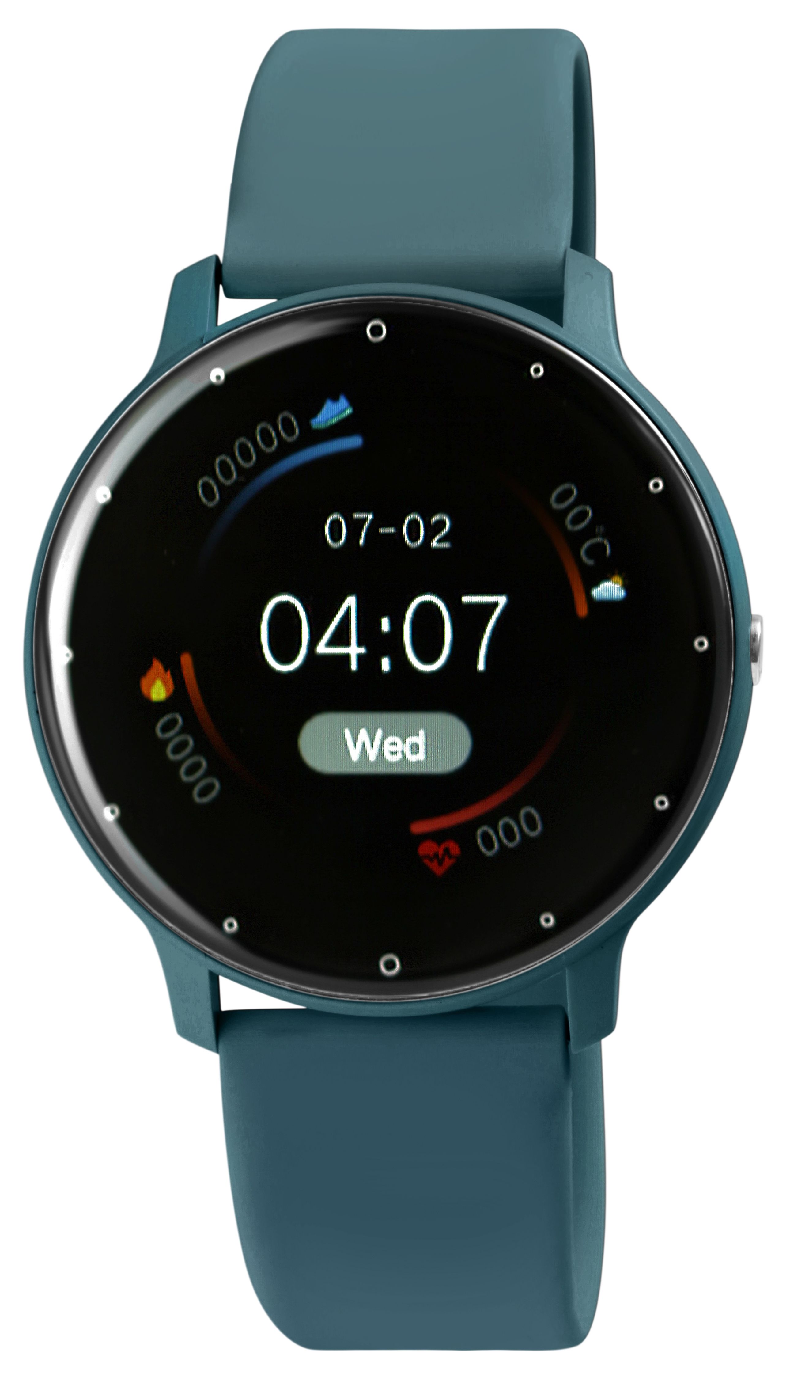 TimeTech Smartwatch mit Silikonarmband, blau