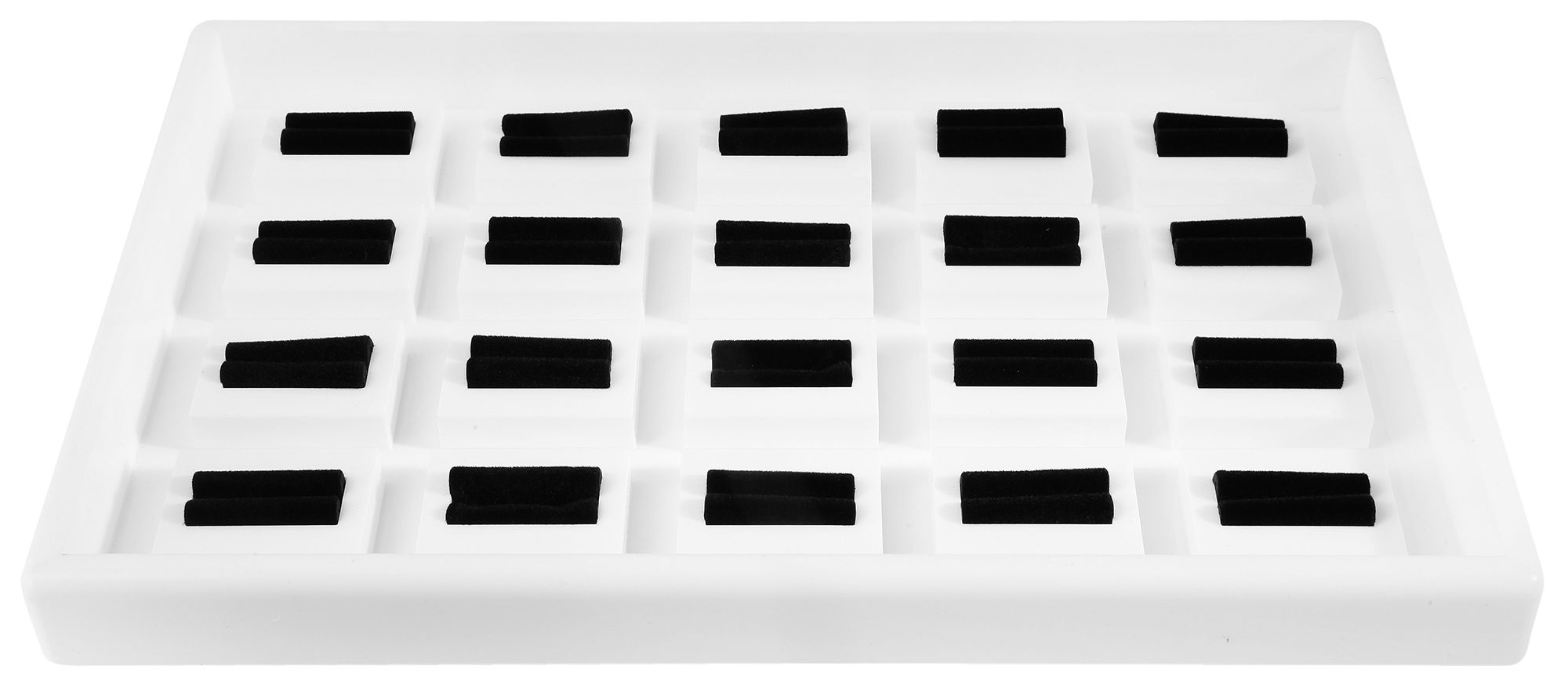 Display für Ringe, weiß/schwarz, 28 cm x 18 cm x 2,5 cm