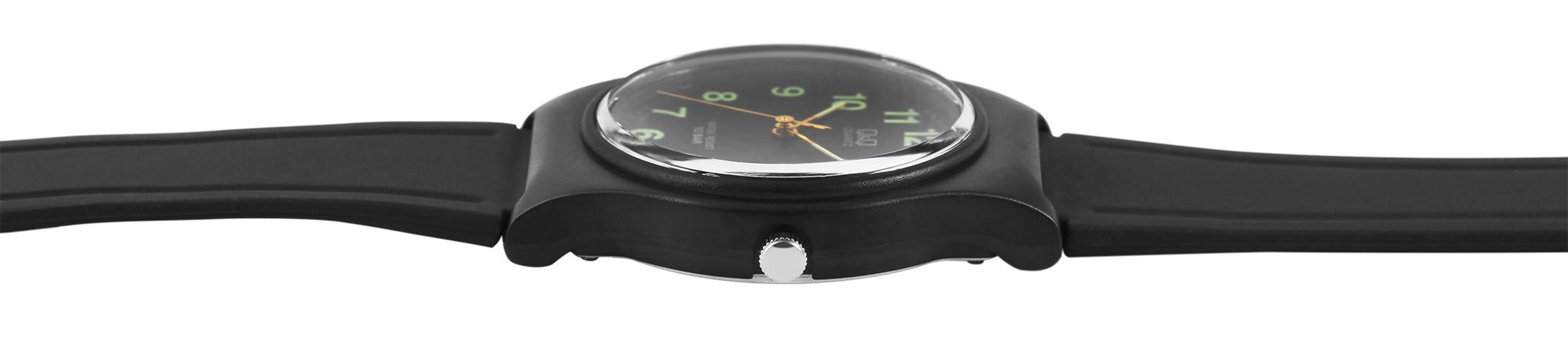 Q&Q Jugenduhr Kunststoffarmband, Ø 33 mm, schwarz (grün)