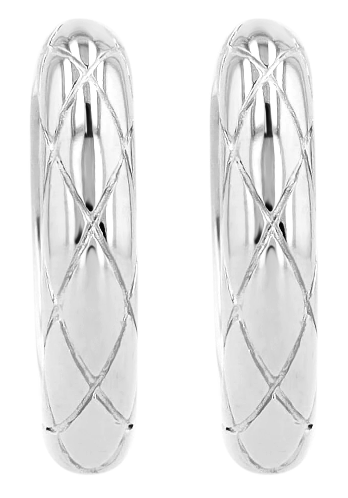 "Marica" 925/- Echt Silber Creole, gemustert, silberfarben, rhodiniert