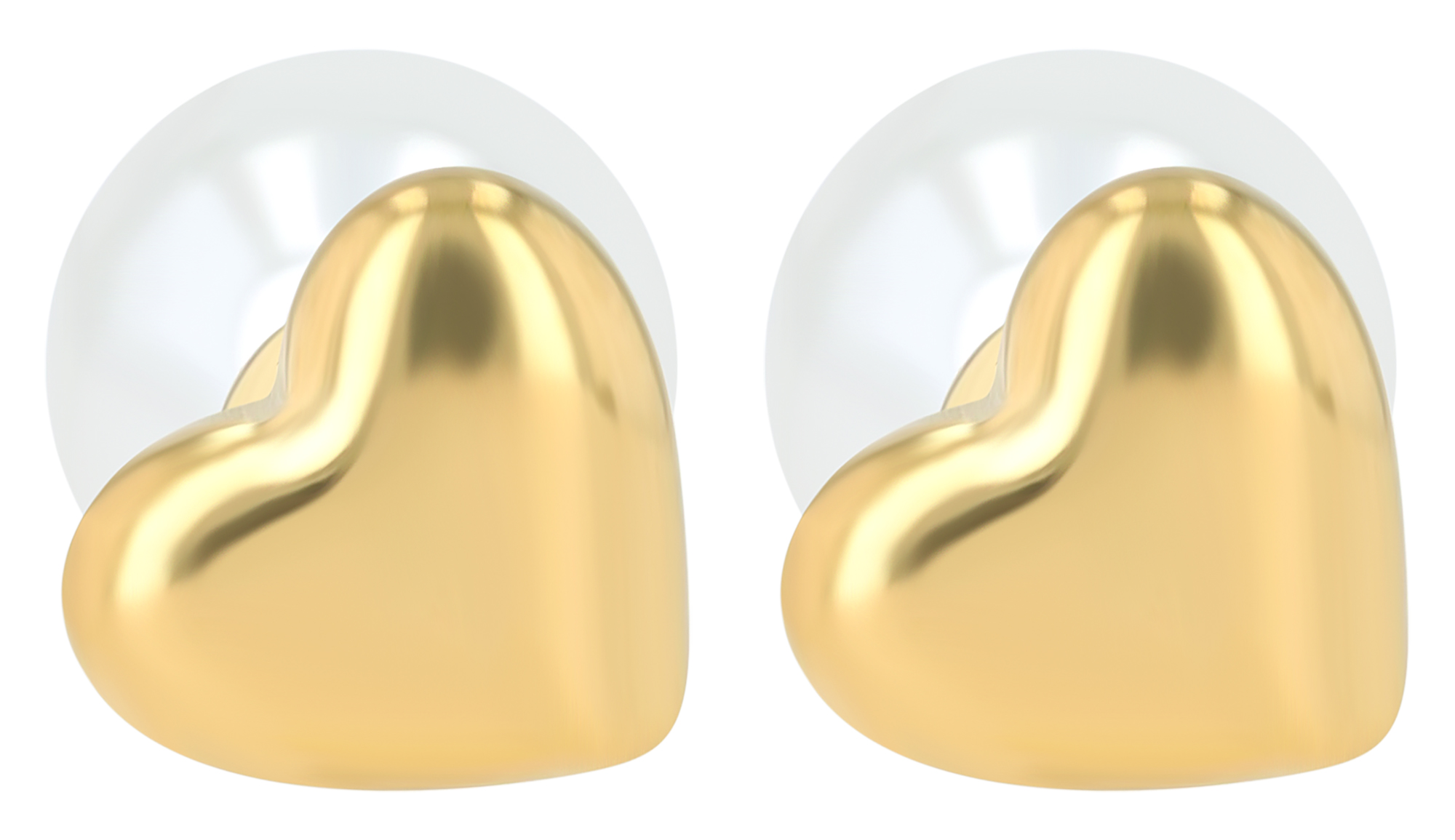 "Xabelle" doppelte Ohrstecker, Herz und Perle