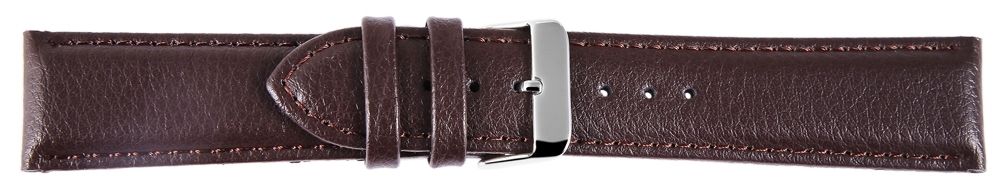Echtleder-Uhrenarmband, dunkelbraun, 22 mm