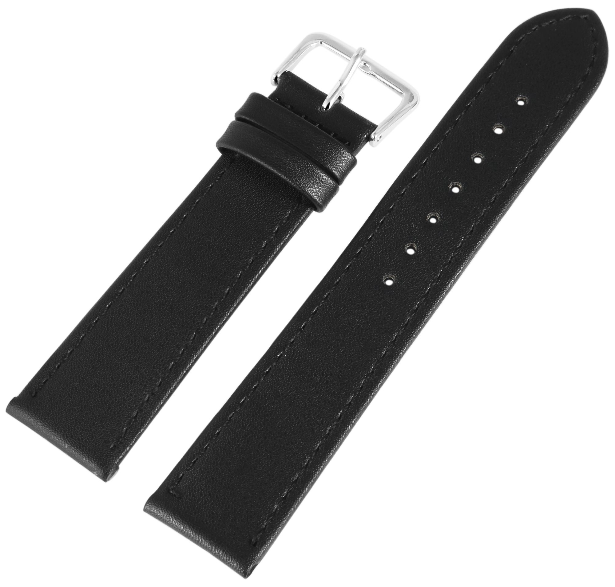 Echtleder-Uhrenarmbänder, schwarz, VE 10, 24 mm