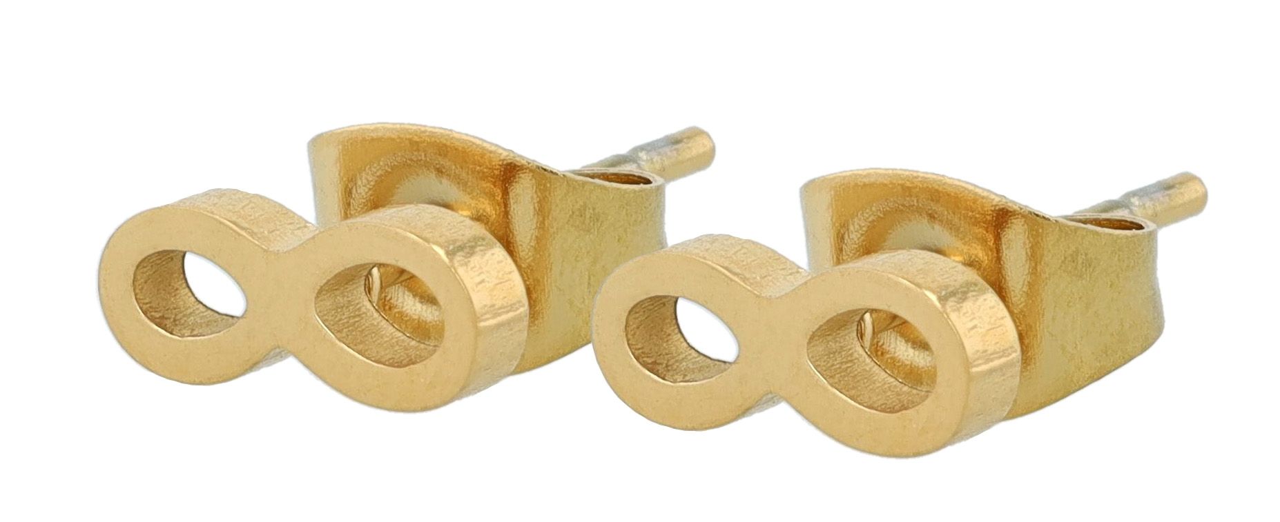 Akzent Infinity-Ohrstecker "Cyra", Edelstahl, 3 x 9 mm, goldfarben