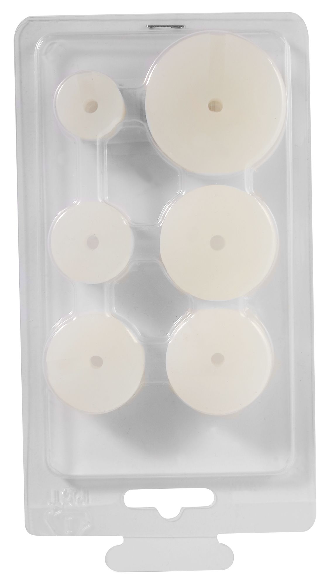 Druckstücke aus Hartgummi für Uhrengläser mit Datumslupe, 6 tlg.