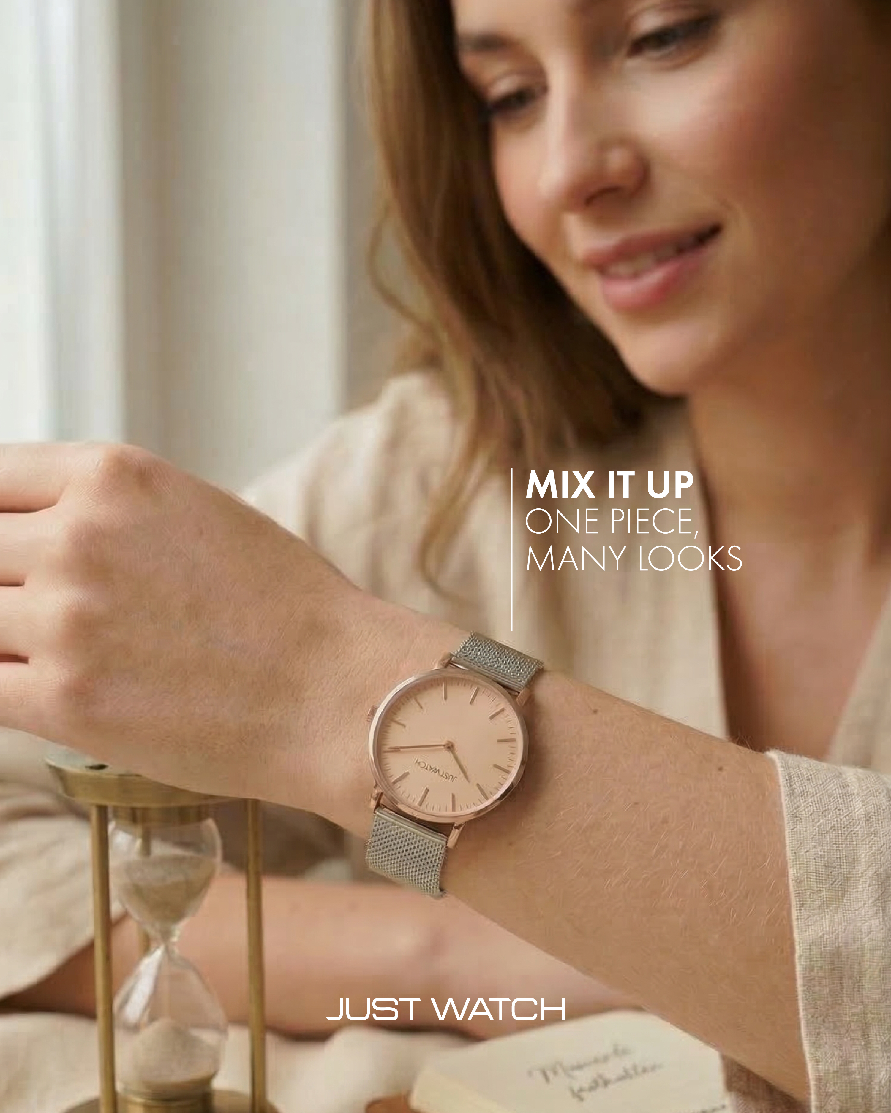 Just Watch Damenarmbanduhr mit Edelstahlmilaneseband
