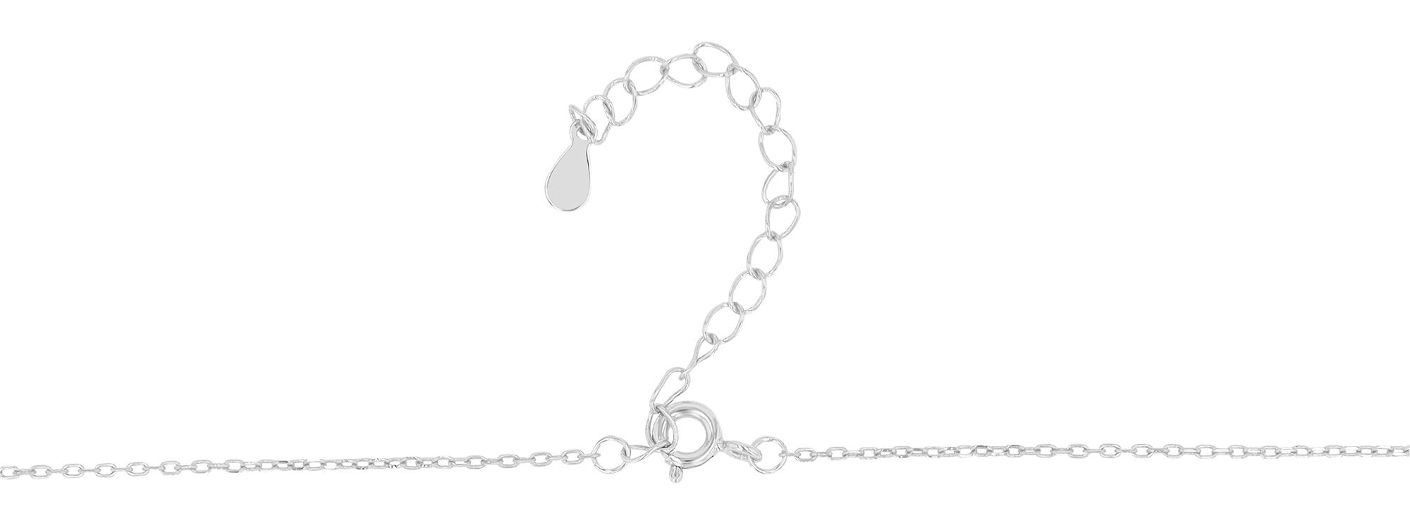 "Lucia" 925/- Echt Silber Kette 42+5 cm mit Anhänger - Heartbeat, rhodiniert