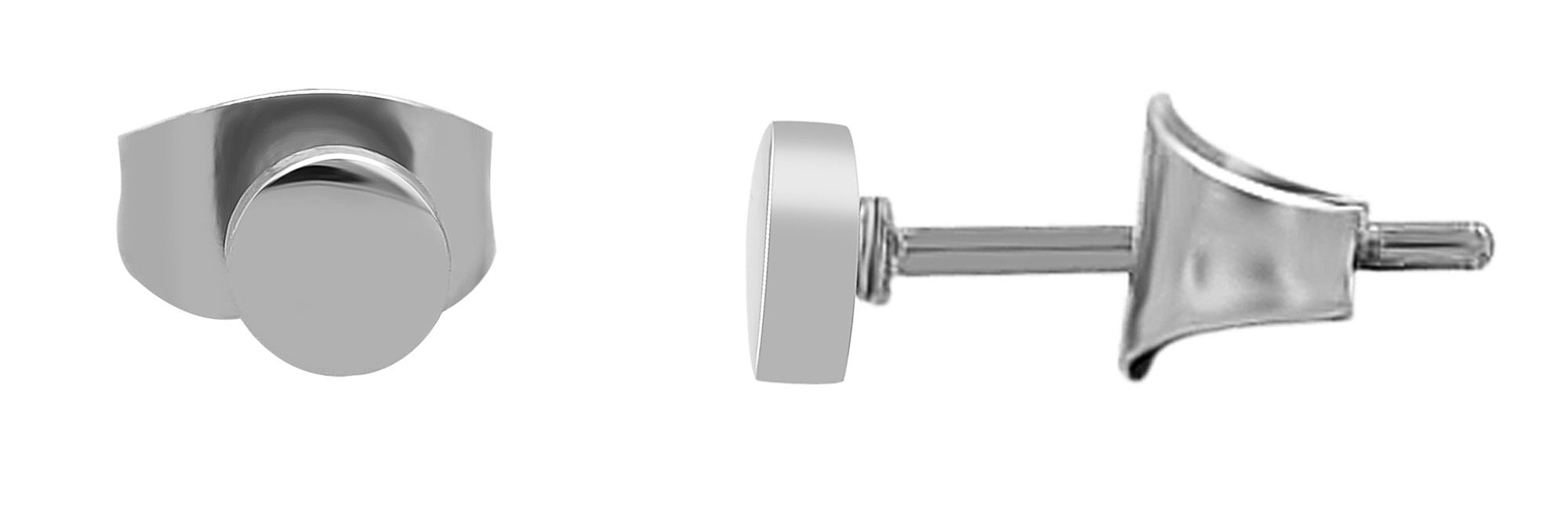 "Dune" Edelstahl Ohrstecker - Plättchen Ø 4 mm silberfarben