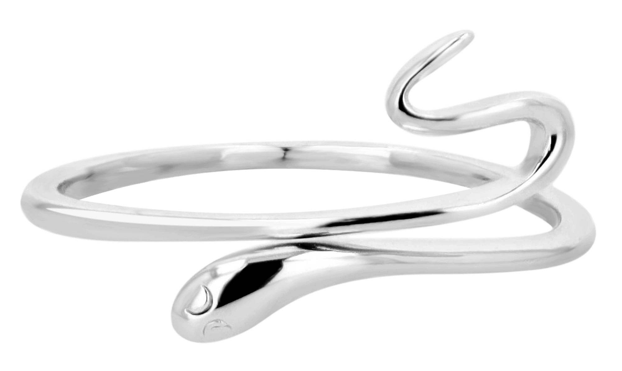 "Nagini" 925/- Echt Silber offener Ring - Schlange, rhodiniert