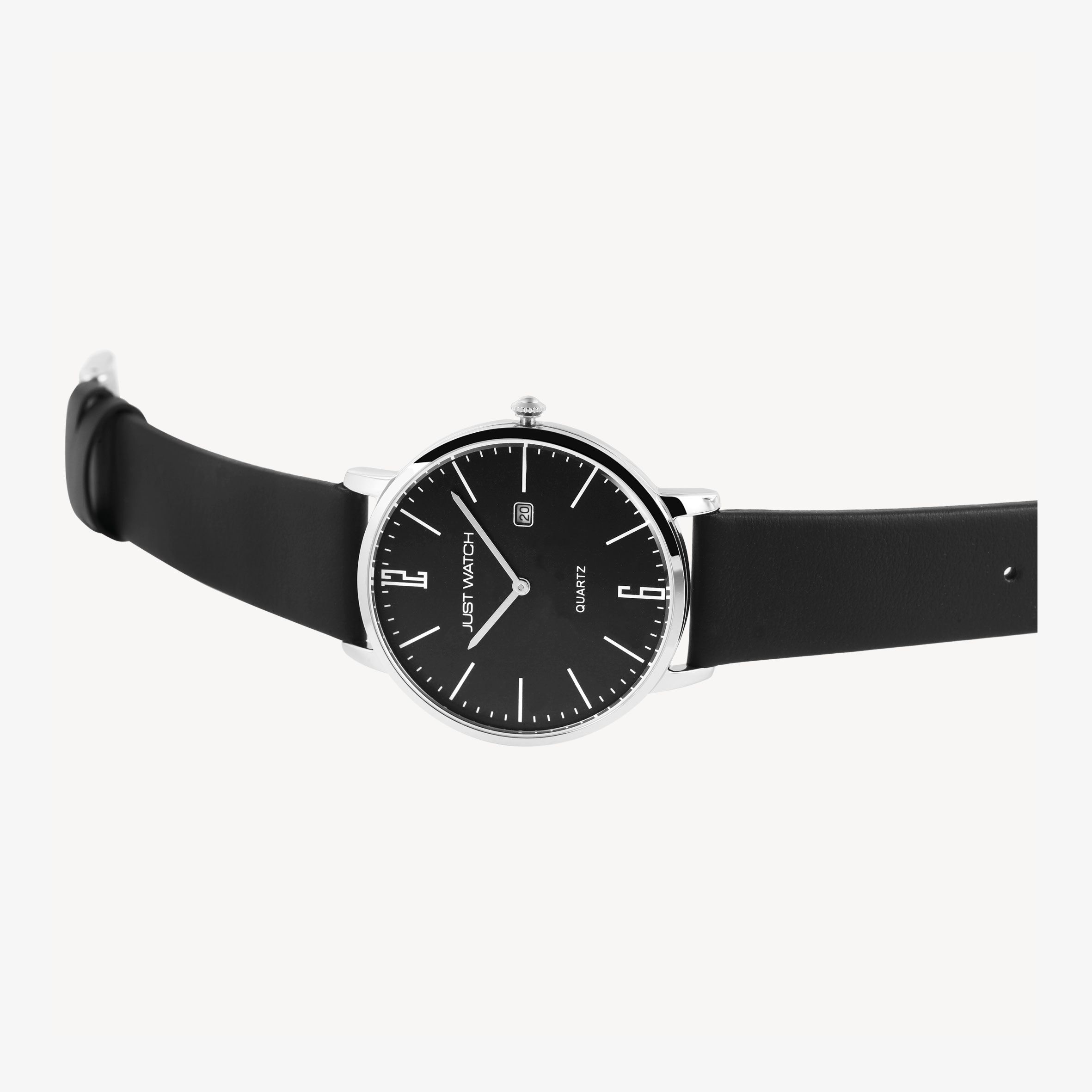 Just Watch Herrenuhr Echtlederband schwarz