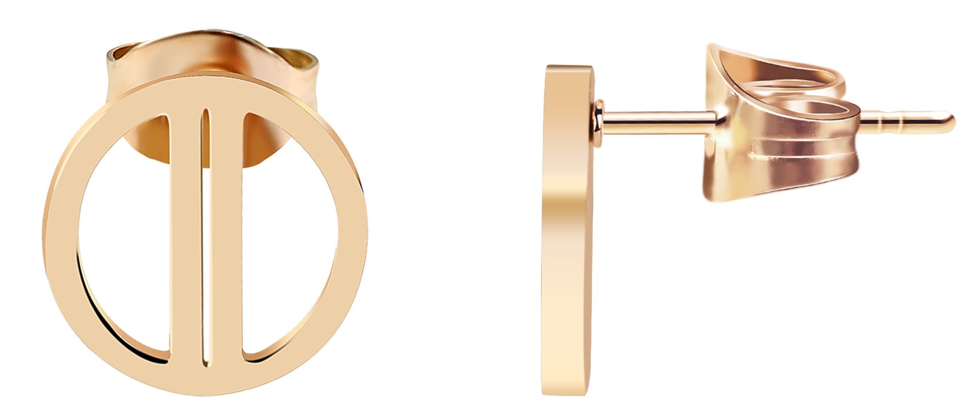 "Martine", Akzent Edelstahl Ohrstecker, rund, roségoldfarben, Ø 10 mm