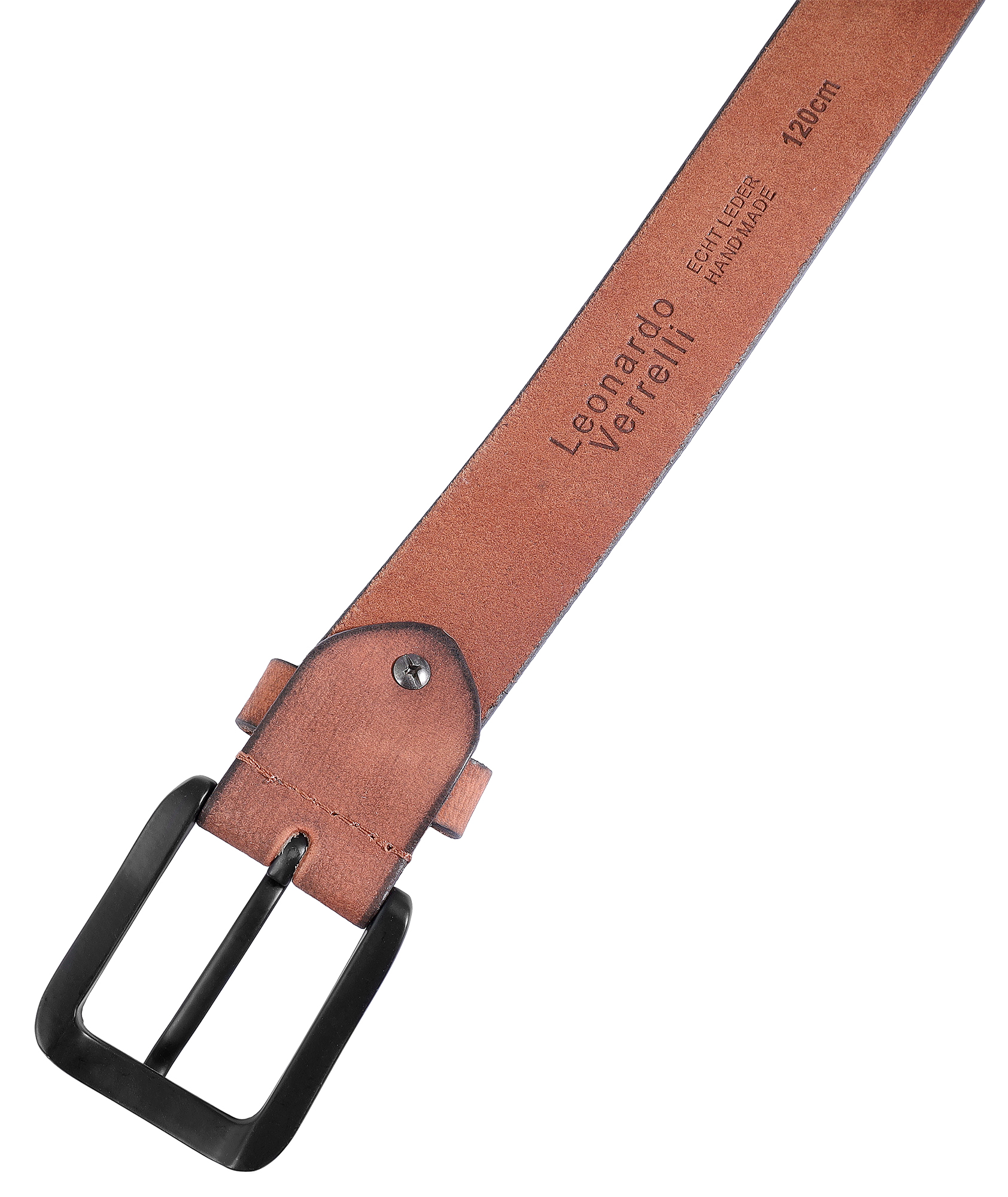 Leonardo Verrelli Echtleder Gürtel, braun, kürzbar, 100 cm