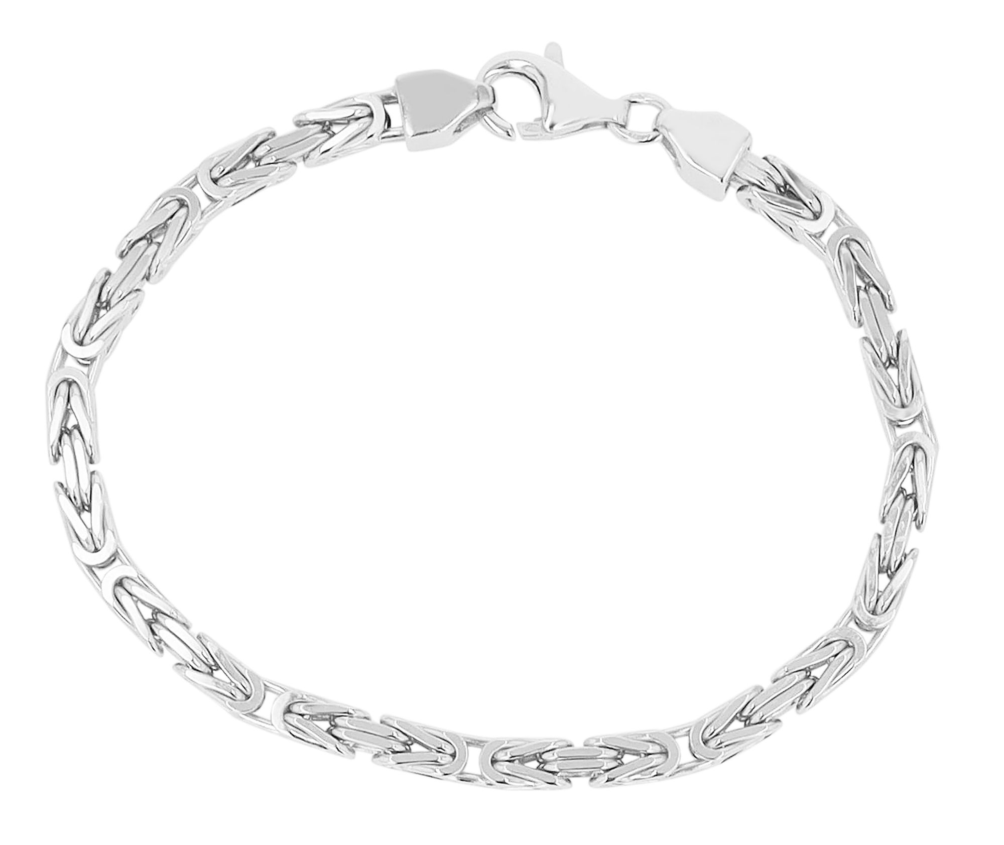 "Nebula" 925/- Echt Silber, Armband/ Königskettenarmband , rhodiniert, 19 cm/ 4mm