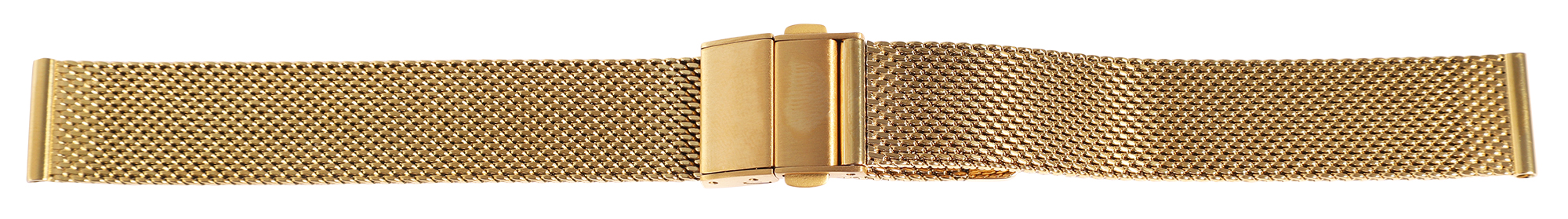 Edelstahl-Milanese (Quick-Release), Faltschließe, goldfarben, 14 mm
