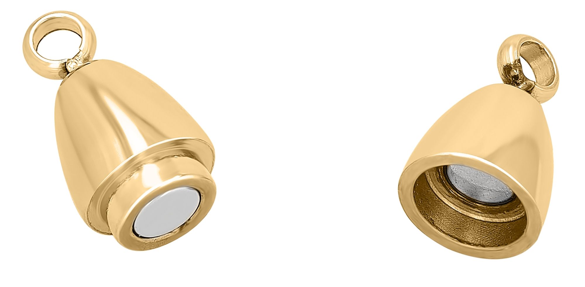 Edelstahl ovale Magnetschließe, goldfarben, 8 mm