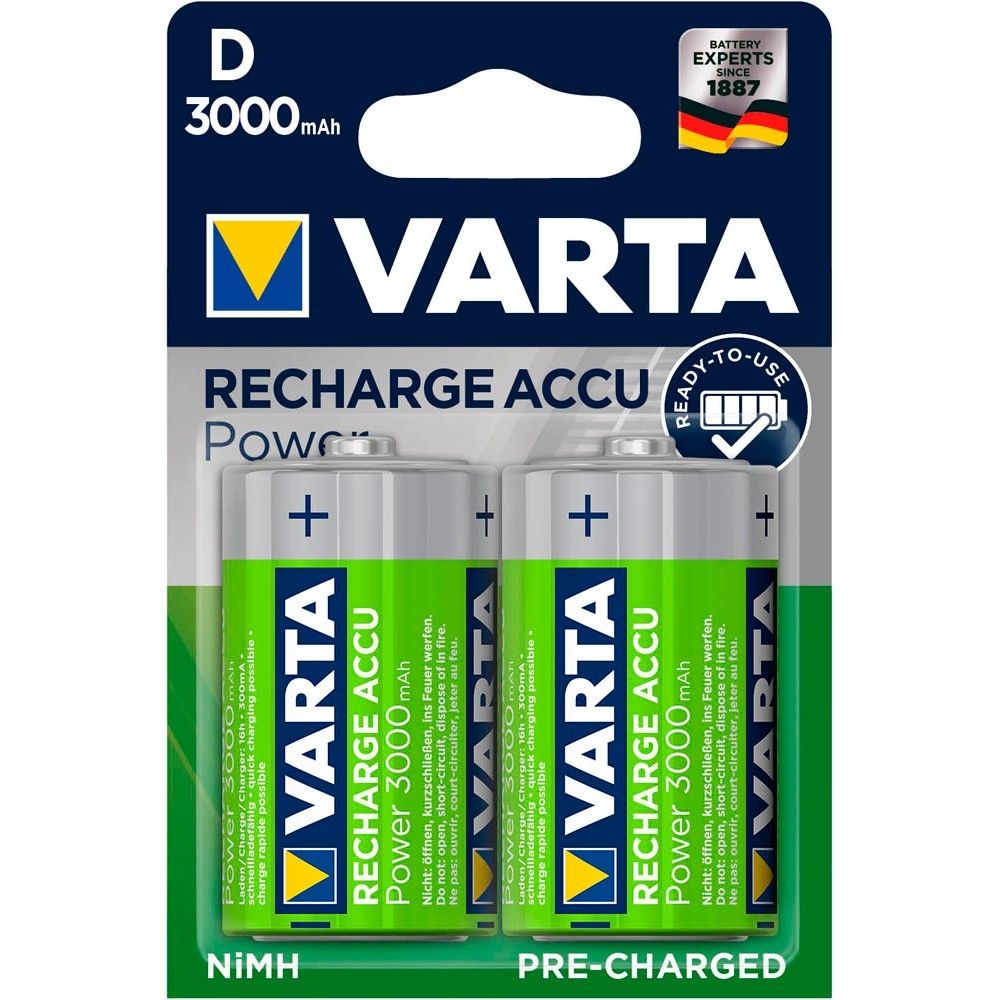 Varta Recharge Accu Power D 3000 mAh, 2er Blister