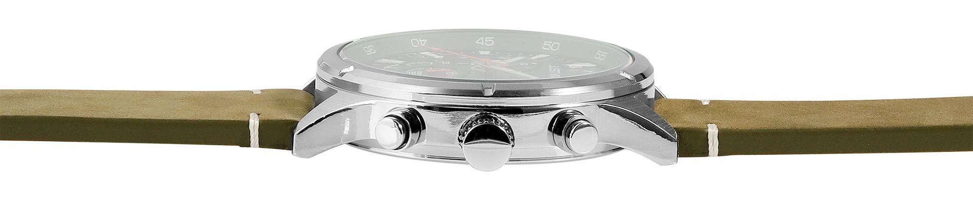 Just Watch Chronograph für Herren, Lederarmband, 5 ATM, grün