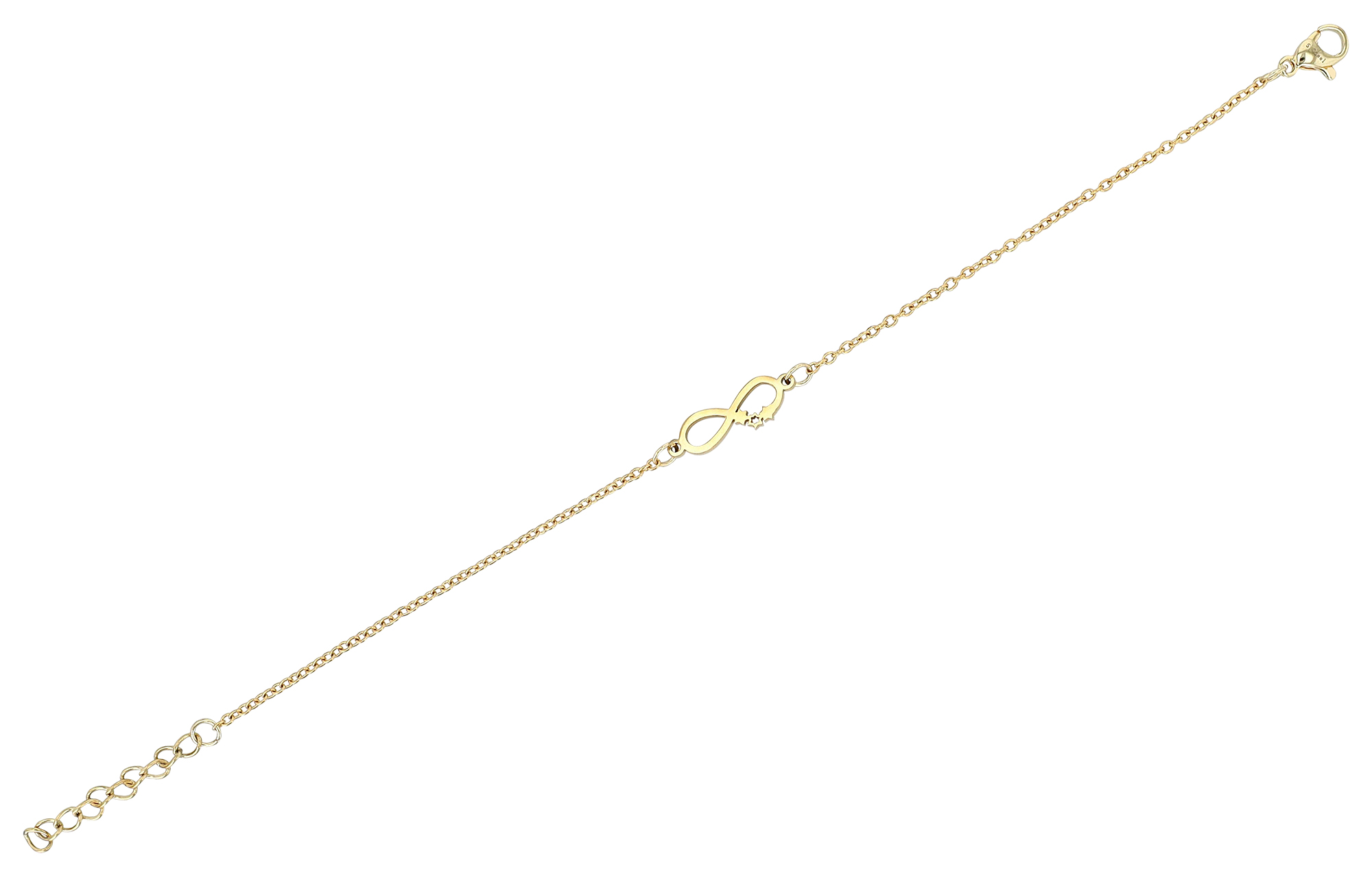 "Daiman", Ankerketten Armband, Edelstahl, Infinity, poliert, goldfarben, 17 + 3 cm