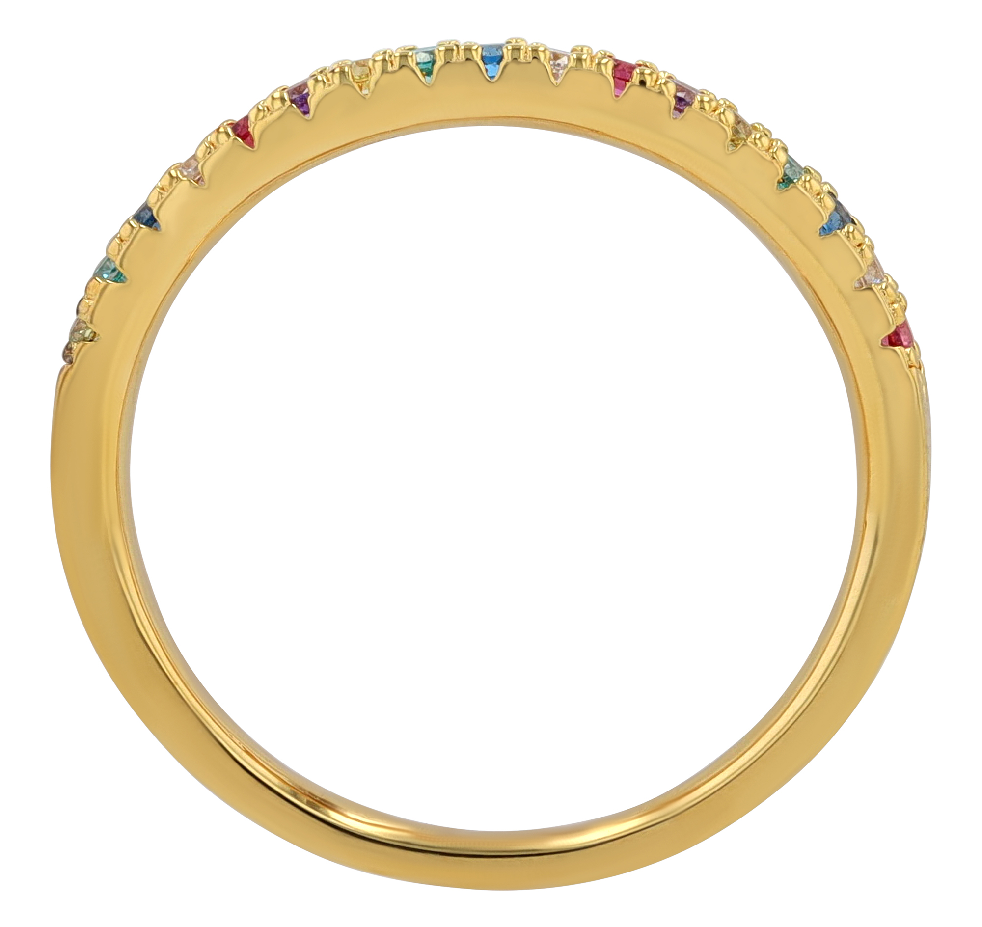 Sif Jakobs Jewellery 925/- Echt Silber Ring "Ellera" Gr 58, Zirkonia (bunt), vergoldet