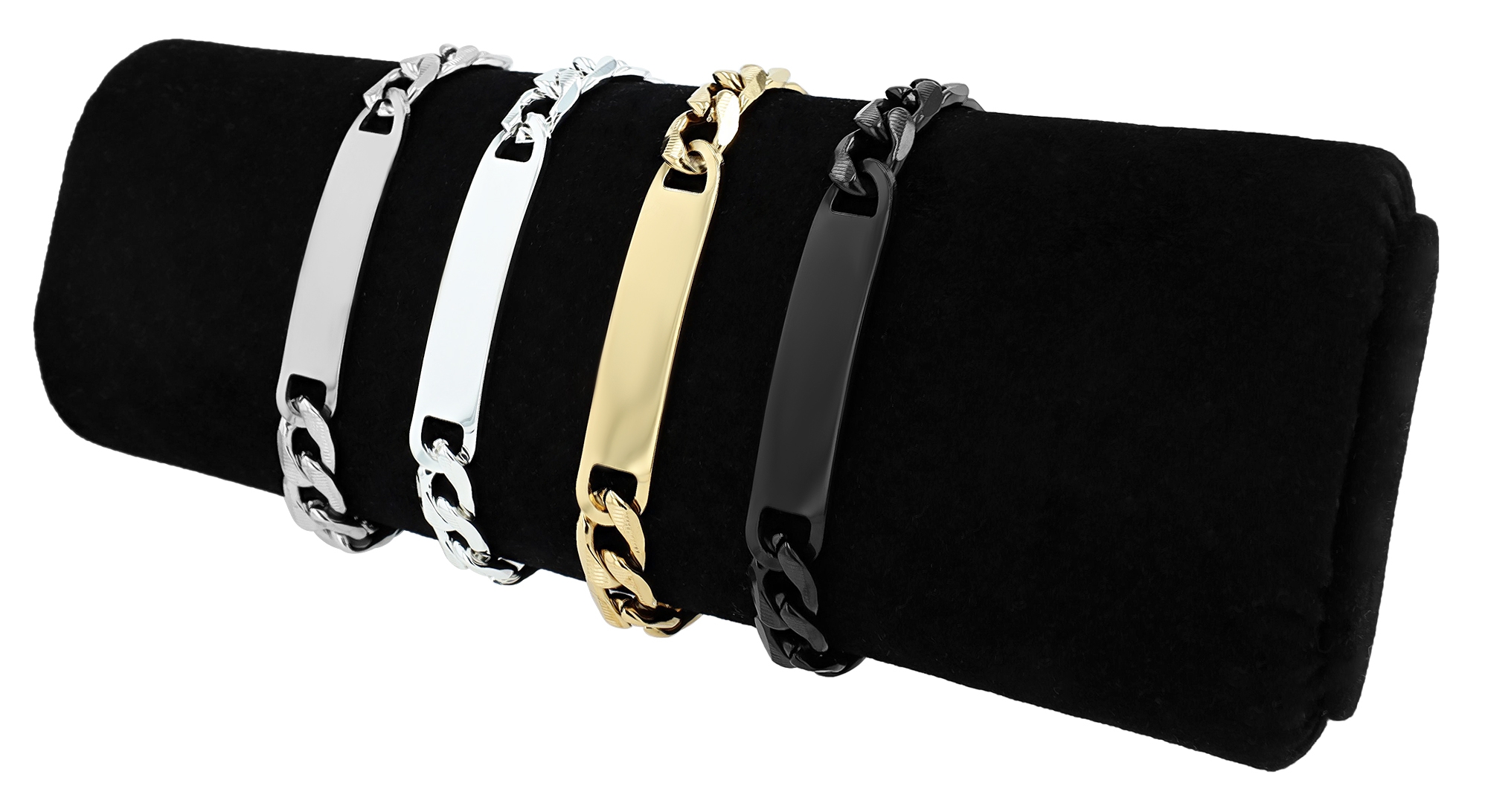 Akzent Panzerarmband "Riley" aus Edelstahl, Gravurplatte, 21 cm