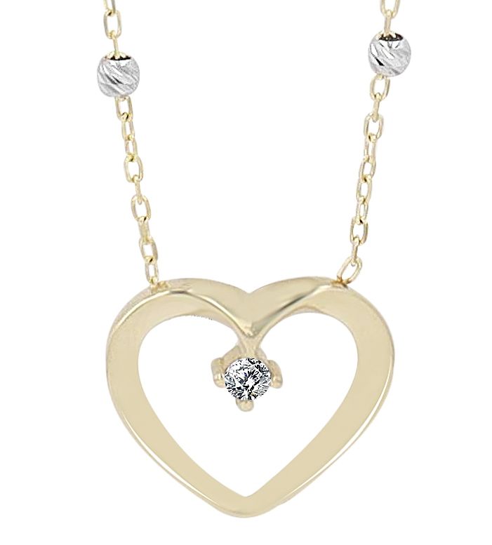 333/- Gold "Louisa" Kette mit Herzanhänger, 8Karat, Gelbgold