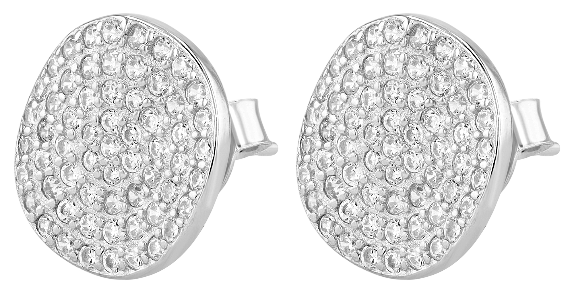 "Disha" 925/- Echt Silber Ohrstecker silberfarben rhodiniert Zirkonia