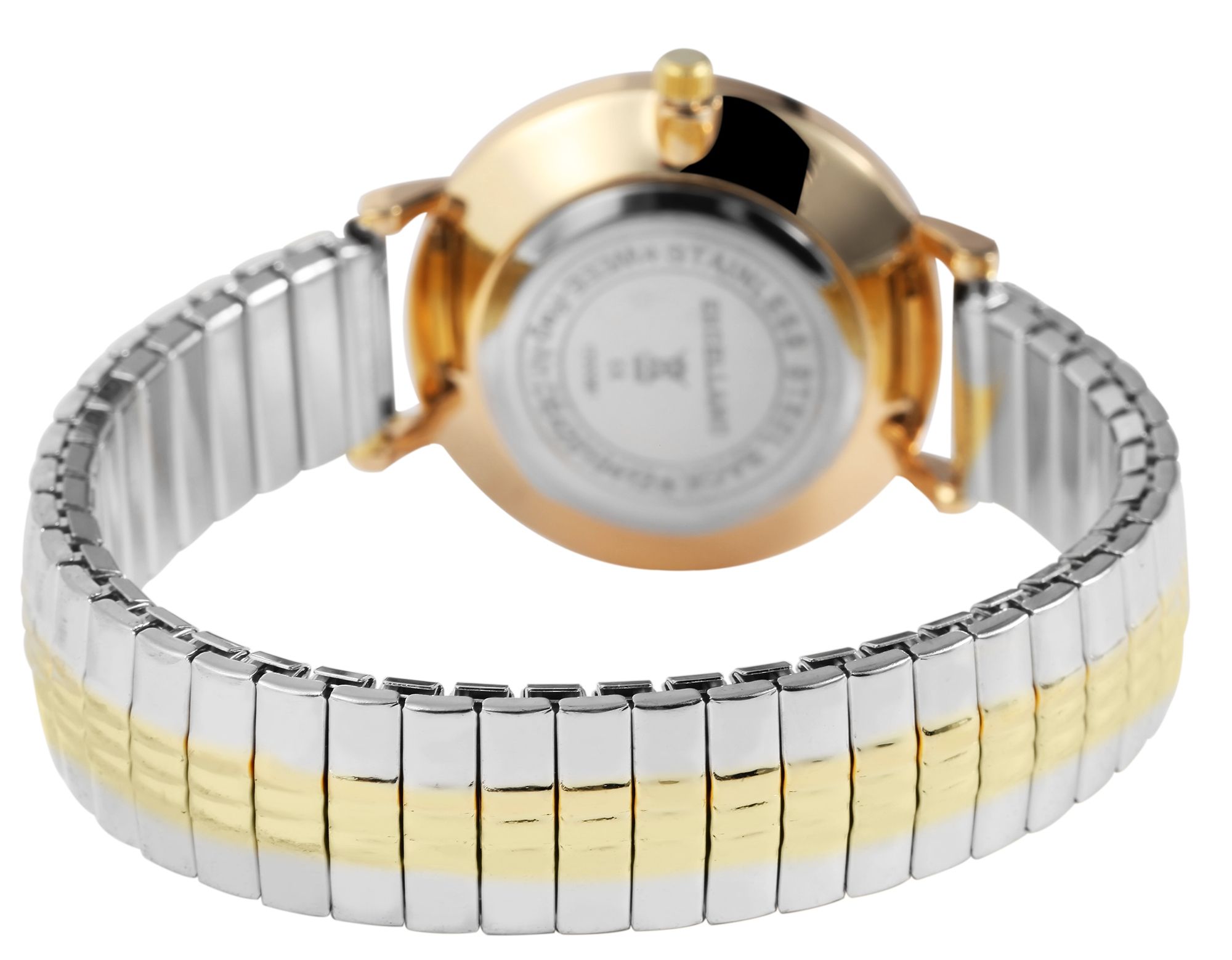 Excellanc Damenuhr mit Edelstahlzugarmband, silber- & goldfarben