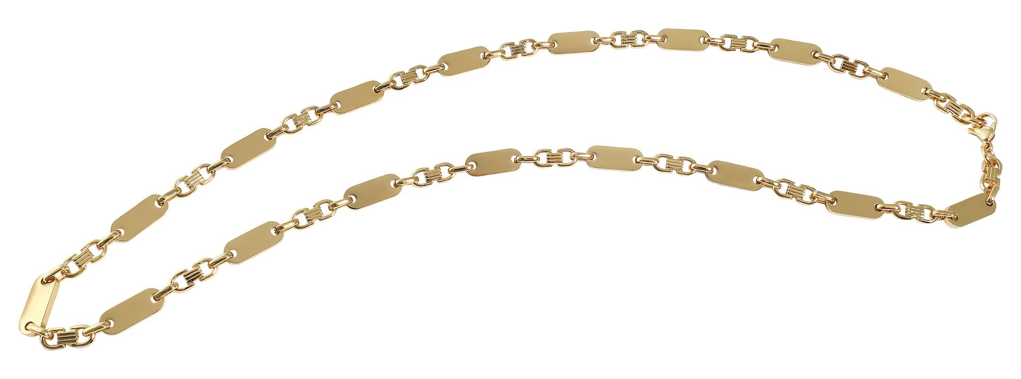 "Bene", Edelstahl Plattenkette, goldfarbig, 70 cm/ 6 mm