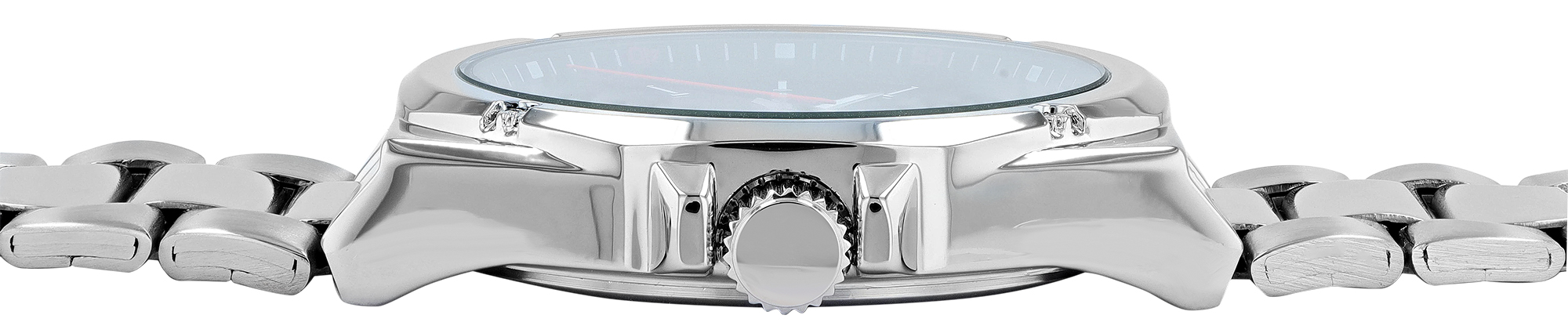 Q&Q Herrenuhr mit Edelstahlband, Ø 42 mm, silberfarben/ schwarz