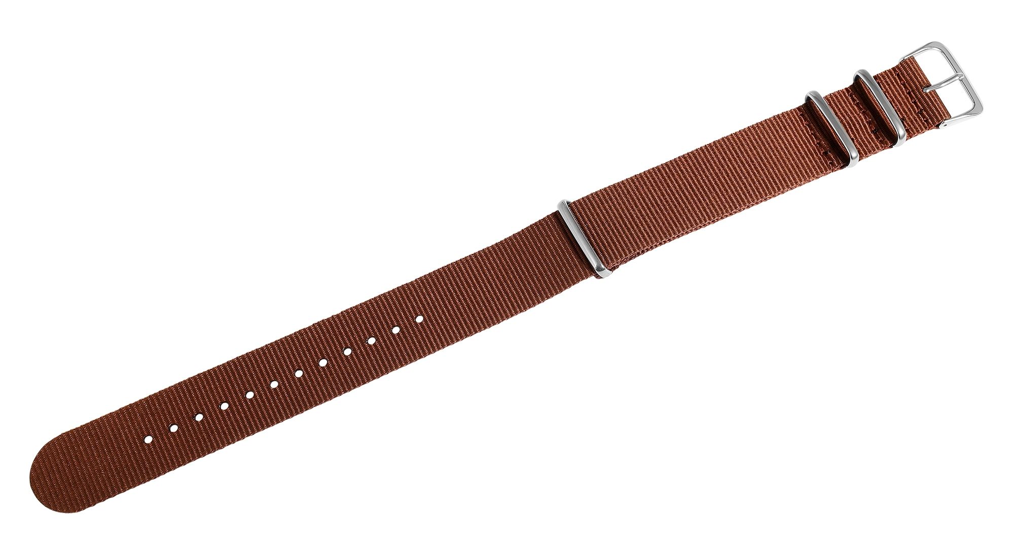 Nylon-Uhrenarmband, dunkelbraun, Dornschließe, 22 mm