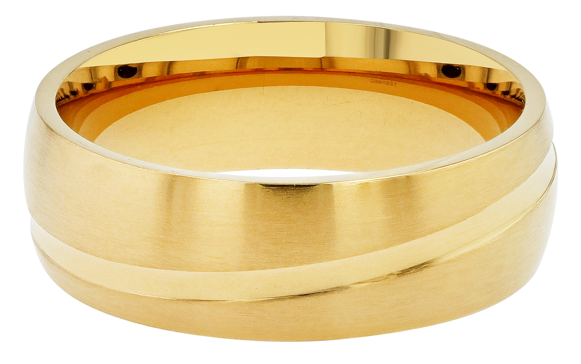"Peybrey" Herren-Partnerring Gr 66 aus Edelstahl, Ionenplattiert, goldfarben