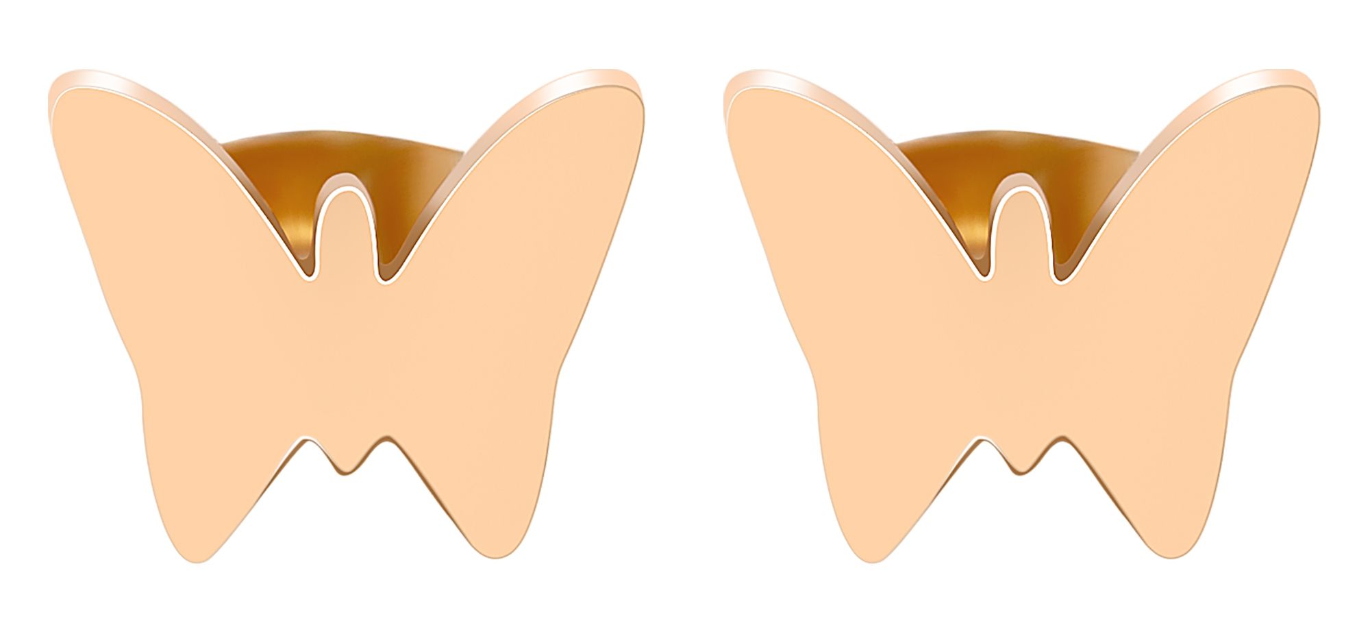 Akzent Edelstahl Ohrstecker mit Schmeterling, IP Roségold, roségoldfarbig