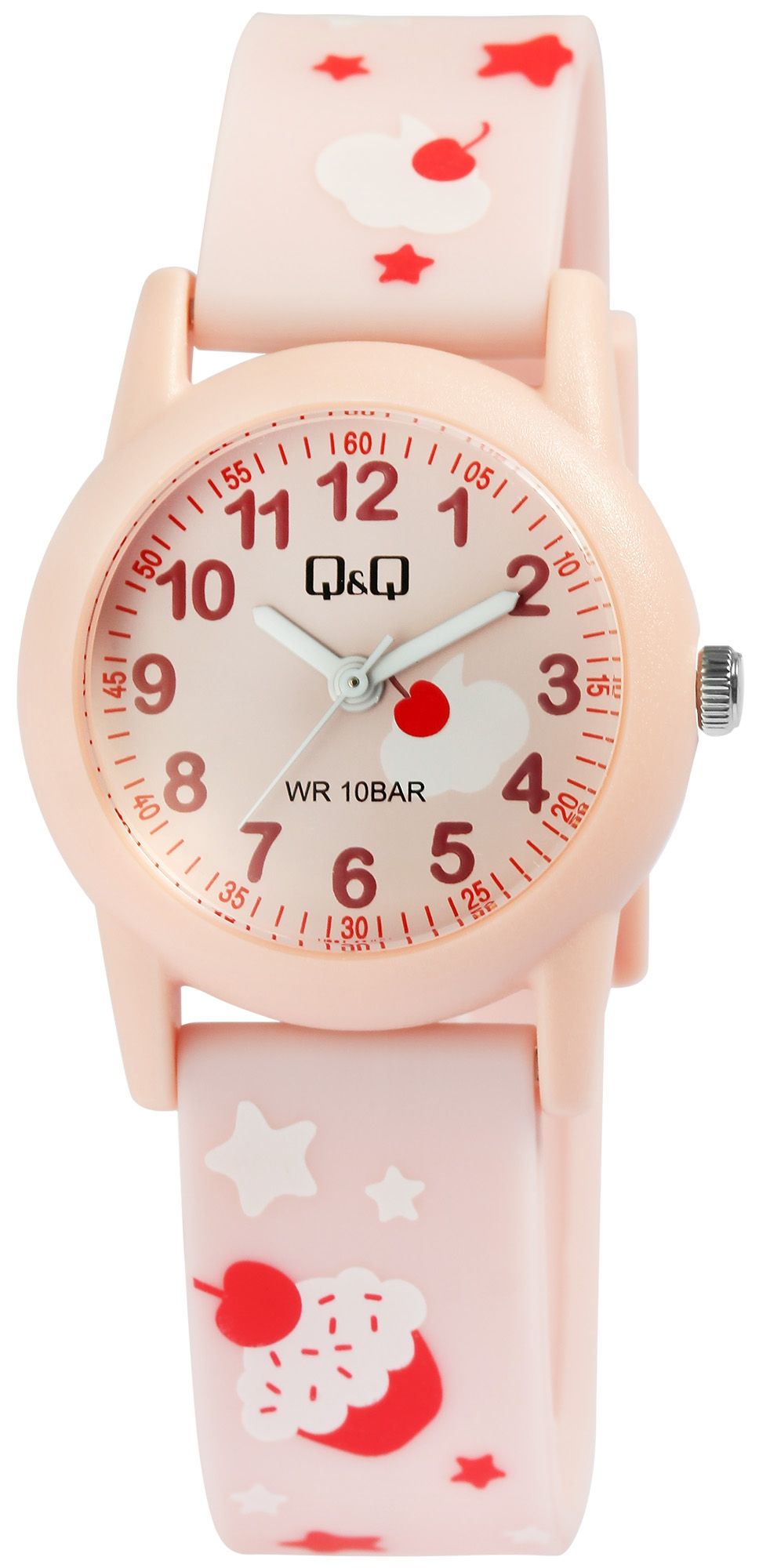 Q&Q Kinderuhr mit Silikonarmband "Cupcake", Ø 30 mm