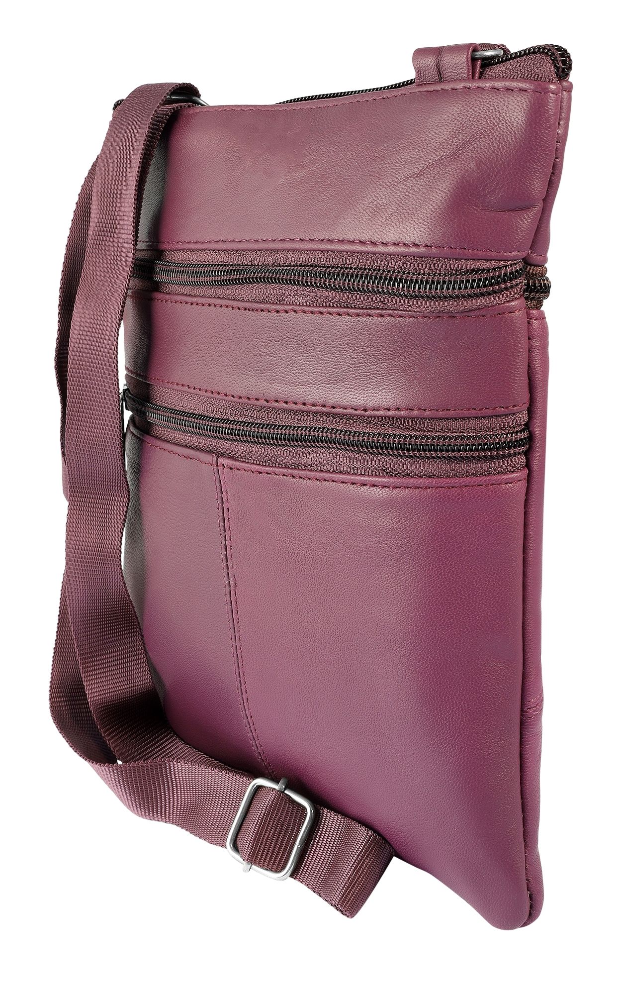 Steinmeister Echtledertasche, dunkellila