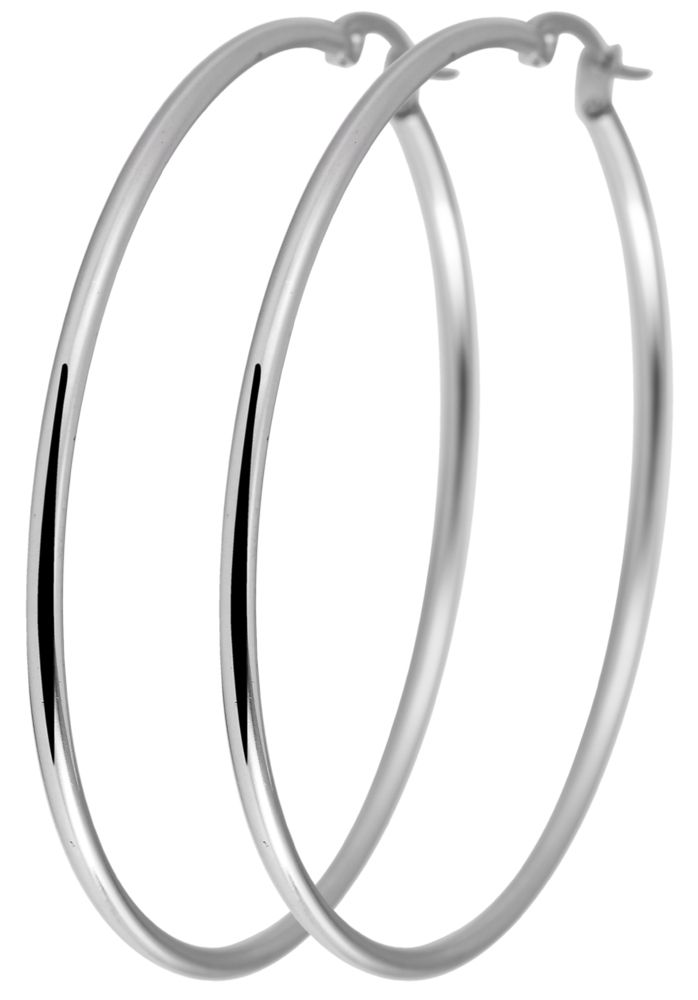 Akzent Creolen aus Edelstahl in silberfarbig, 45 mm