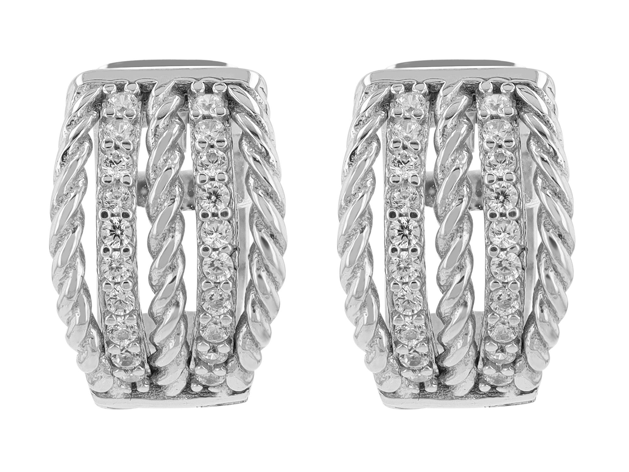 925/- Echt Silber Klapp-Creolen "Alexis", rhodiniert
