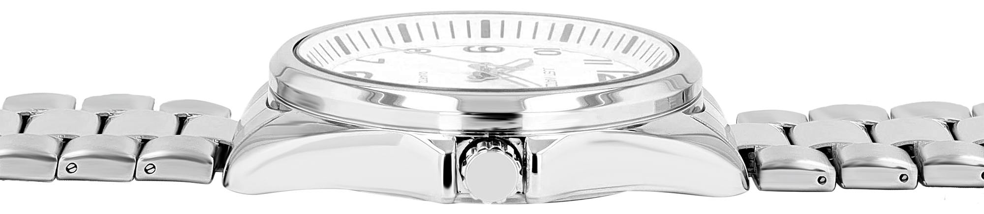 JUST WATCH Herrenuhr "Netar" mit Gliederarmband, Edelstahl, 3 ATM, silberfarben/weiß